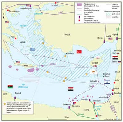Les zones gazières en Méditerranée Orientale