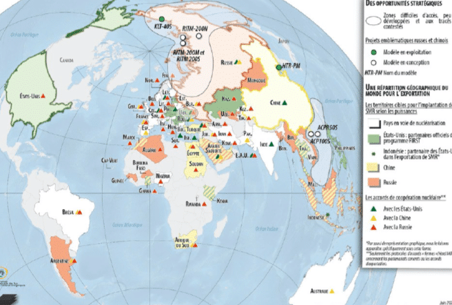 Carte 2 – Chine, Russie et États-Unis : rivaux et partenaires dans le secteur des SMR ?